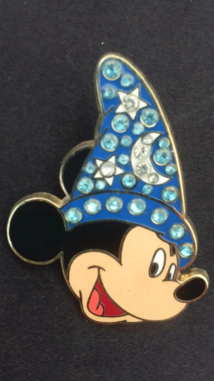 Rare Pins disney Disneyland Paris : Mickey sorcier avec chapeau en strass